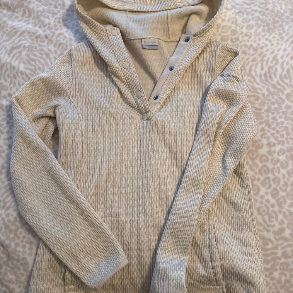 Columbia Tan Button-Up Hoodie